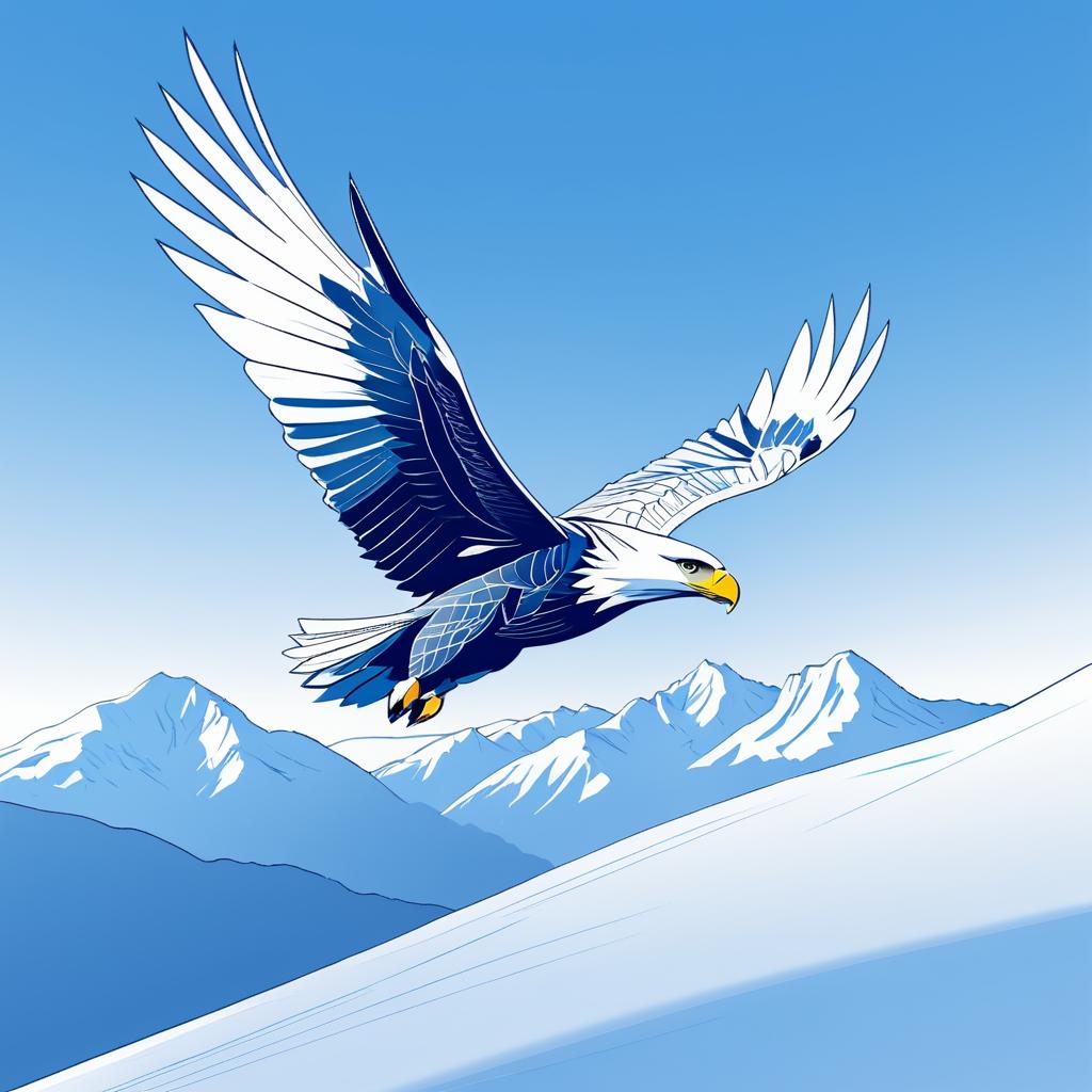 Majestic Eagle Soaring Above Mountains