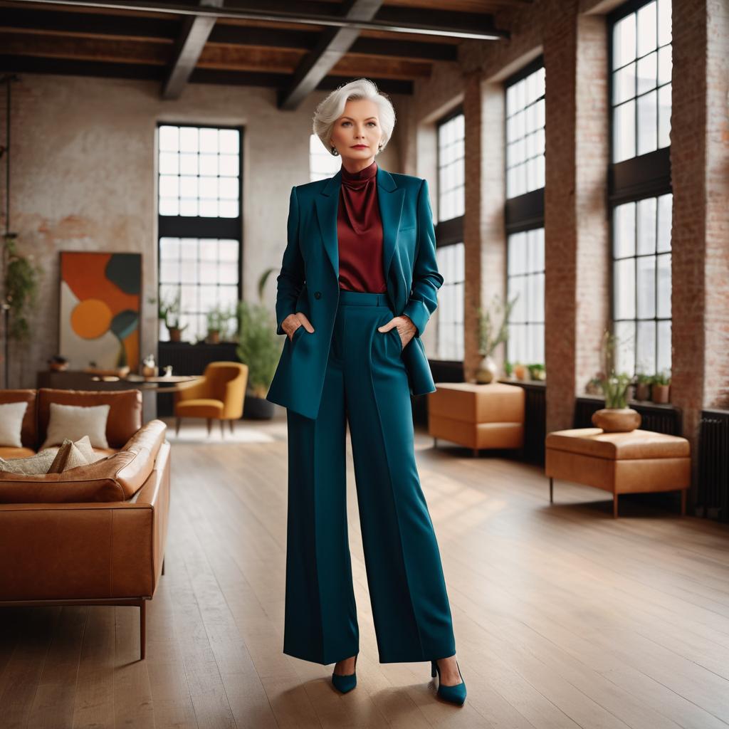 Sophisticated Senior Woman in Loft Interior