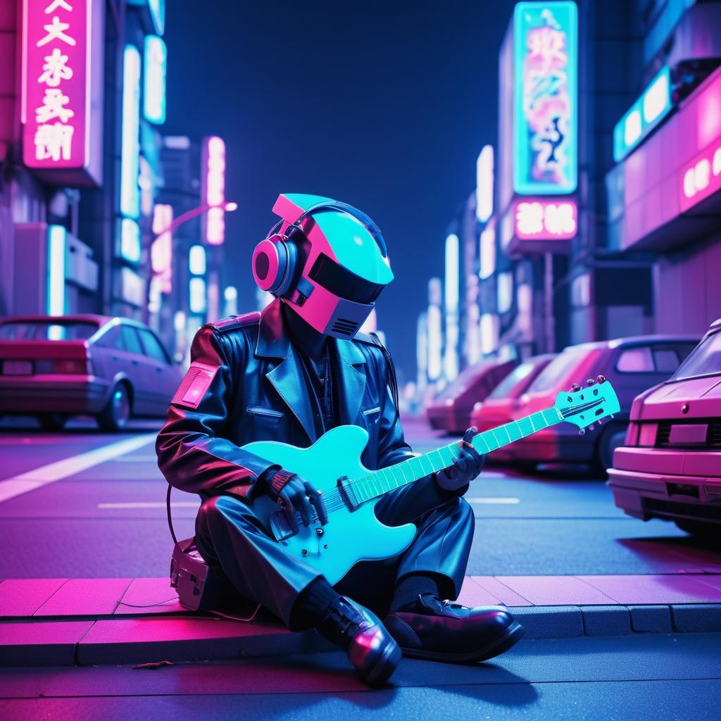 Hysterical Alien Musician in Futuristic Tokyo