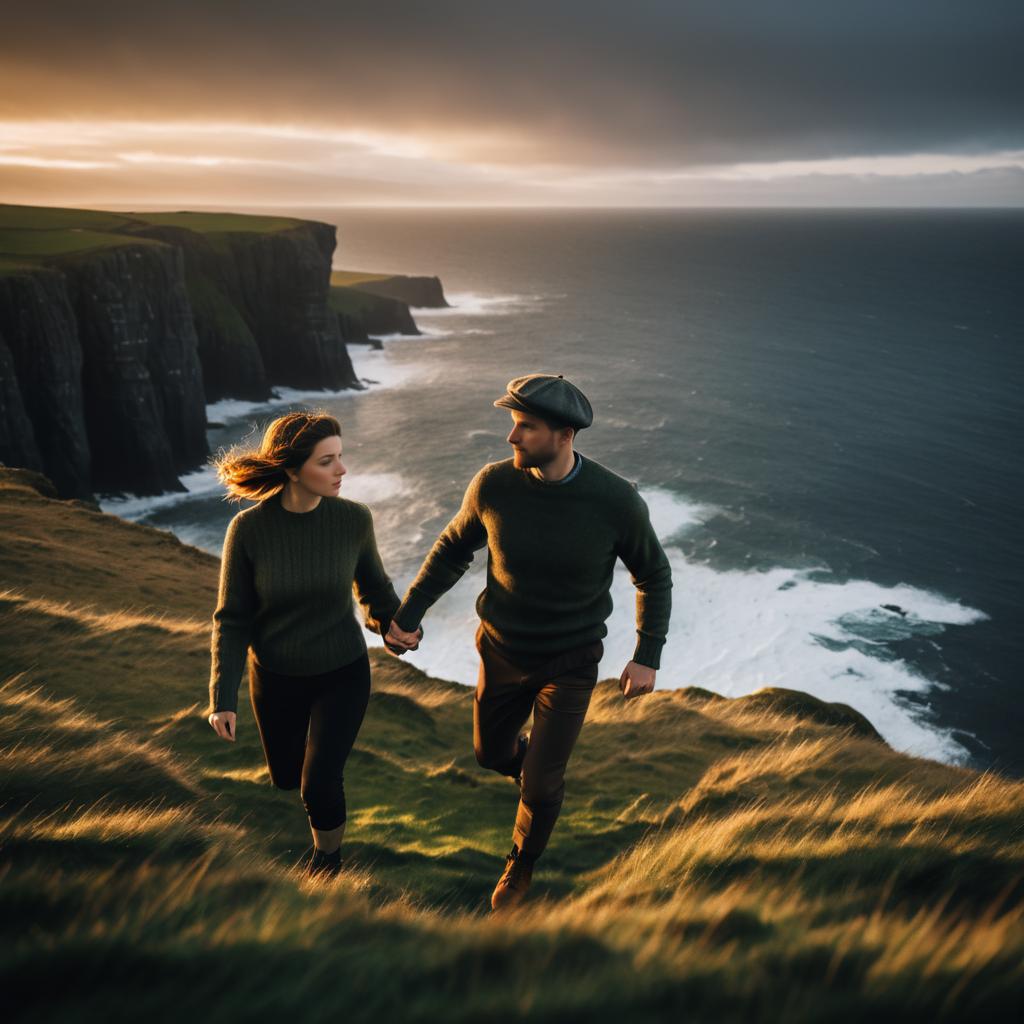 Romantic Run on Rugged Irish Cliffs