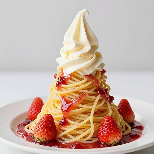 Surreal Spaghetti Ice Cream Tower