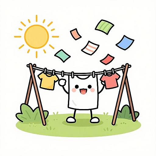 Cheerful Clothes Drying Rack Cartoon