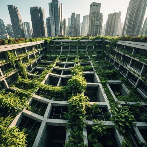 Futuristic Rooftop Garden with Verdant Urban Integration