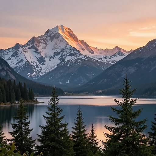 Serene Mountain Sunrise Landscape