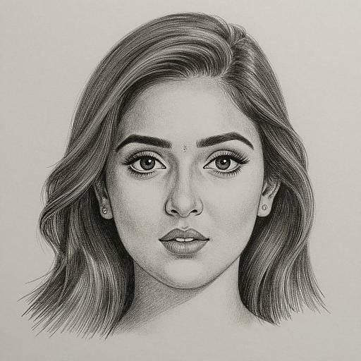 Detailed Pencil and Charcoal Woman Portrait