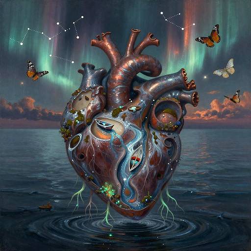 Twilight Heart-Island with Mercury Rivers