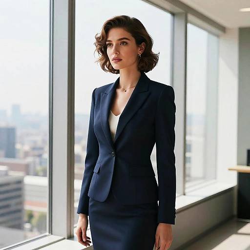 Modern Businesswoman with Bouffant Hairstyle