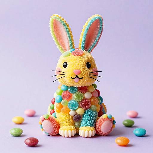 Colorful Candy Rabbit Sculpture