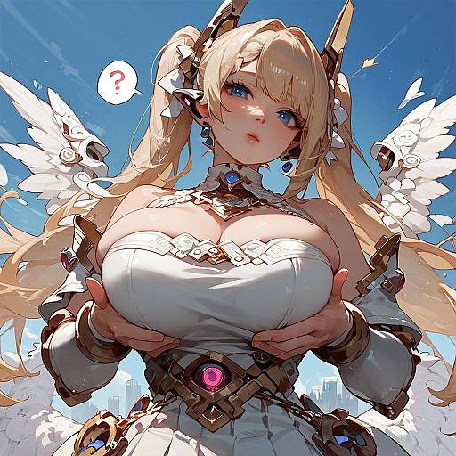 Confused Anime Girl with Robot Ears