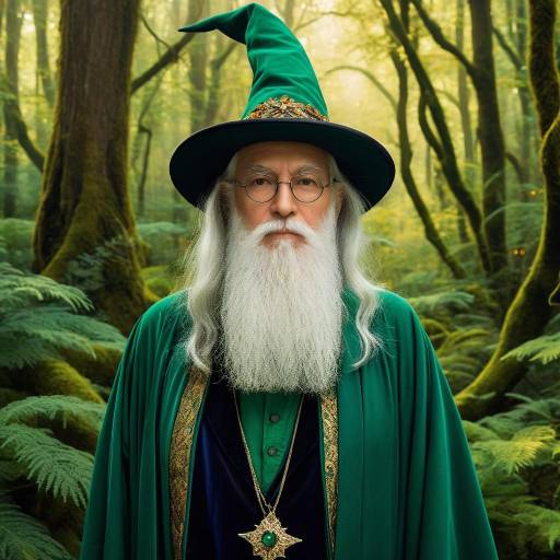 Elderly Wizard in Enchanted Forest