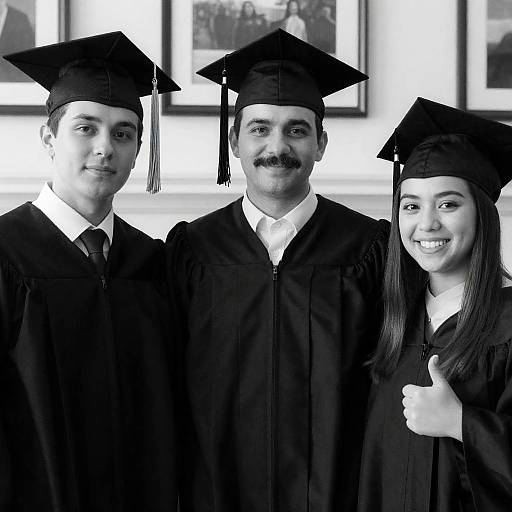 Graduation Celebration in Black and White