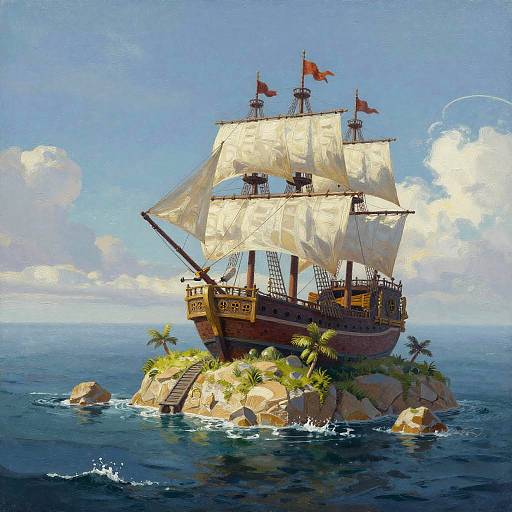 Fantasy Pirate Island Matte Painting