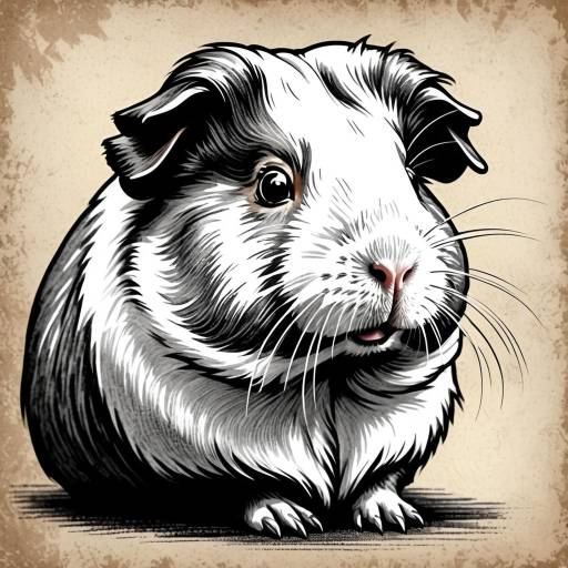 Majestic Guinea Pig in Vintage Style