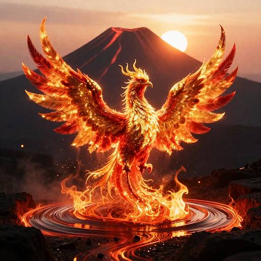 Shimmering Ethereal Phoenix at Dawn