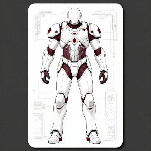 White Space Suit Armor Sticker Sheet