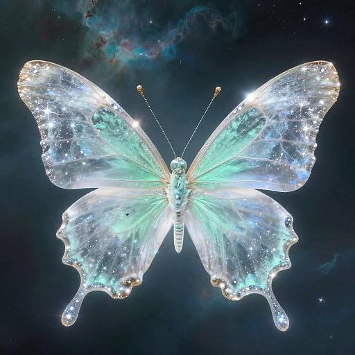 Crystalline Butterfly Nebula in Space