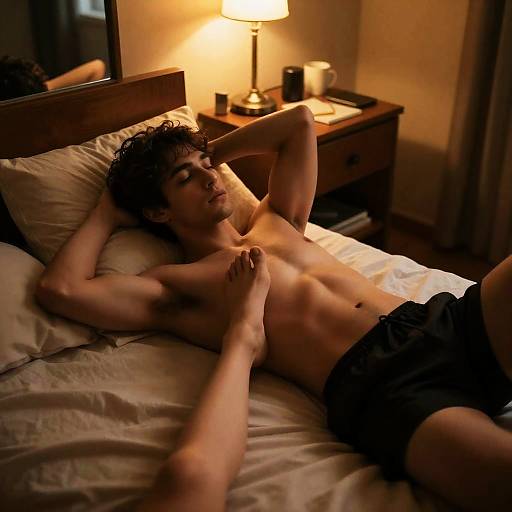 Intimate Bedroom Scene with Reflection