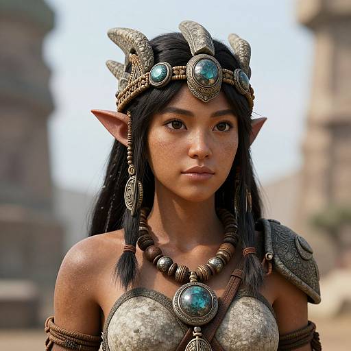 Realistic Stone Age Anime Dinosaur Woman