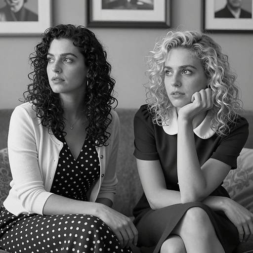 Charming Black and White Couch Portrait