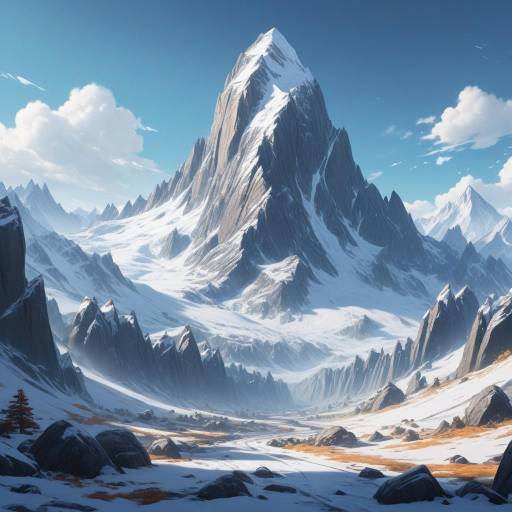 Majestic Mountain Peak in Serene Valley Majestic Mountain Peak in Serene Valley