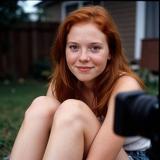 Ultra Realistic Girl in Backyard