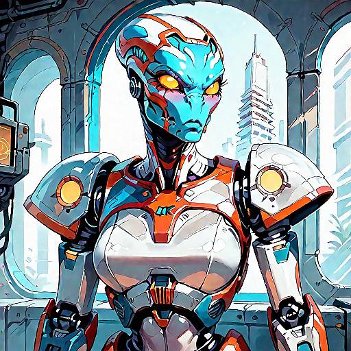 Futuristic Peacock Spider Girl Concept