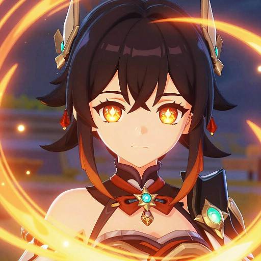 Genshin Impact Girl with Elemental Powers