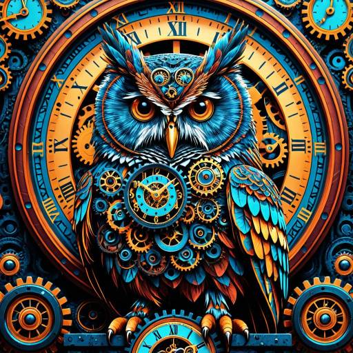 Steampunk Owl with Clockwork Gears