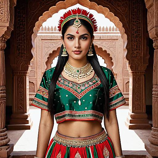 Young Woman in Traditional Indian Outfit