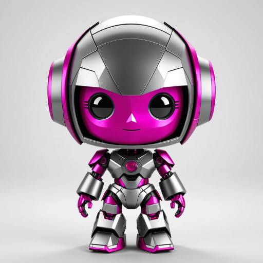 Cute Magenta and Grey Robot Girl Toy