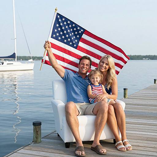 Family Enjoying Fourth of July Celebration
