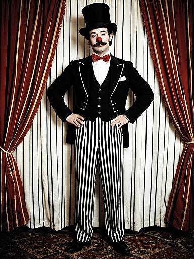 Circus Clown in Striped Costume