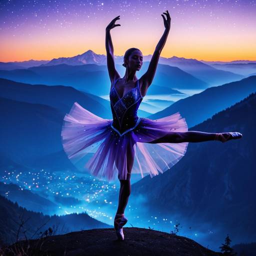 Amethyst Dancer in Twilight Landscape