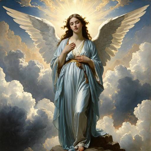 Celestial Angel in Ethereal Clouds