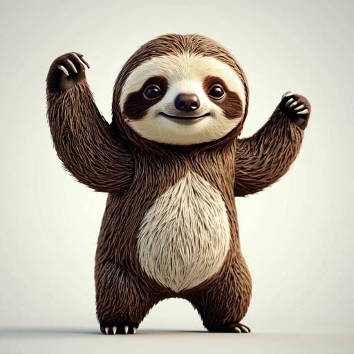 3D Cute Cartoon Sloth Stretching