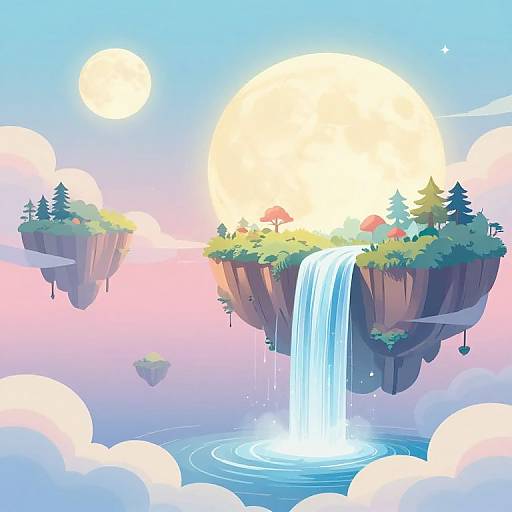 Surreal Dreamscape with Floating Islands