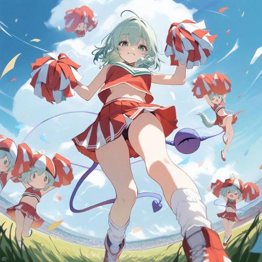 Cheerleader Koishi in Action