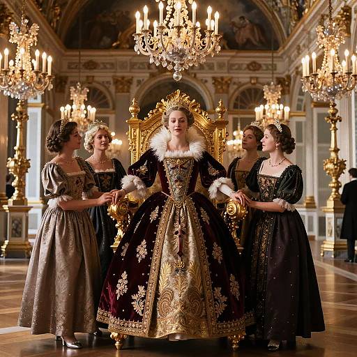 Baroque Queen Carried in Palace