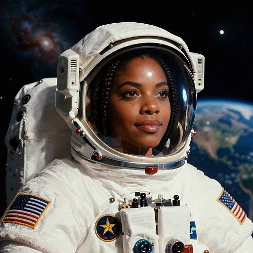 Cinematic Afro-Caribbean Retro-Futurist Astronaut Portrait