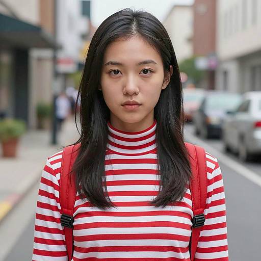 Photorealistic Young Woman in Wheres Wally Costume