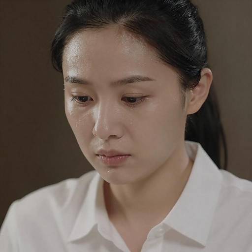 Intense Close-Up of Asian Woman