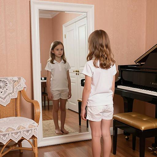 Young Girl in Front of a Mirror