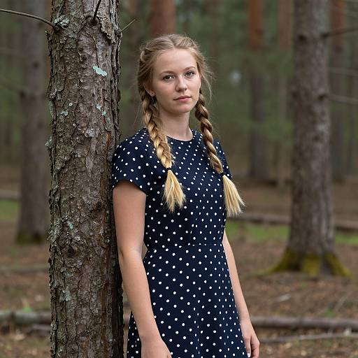 Serene Portrait of Woman in Forest