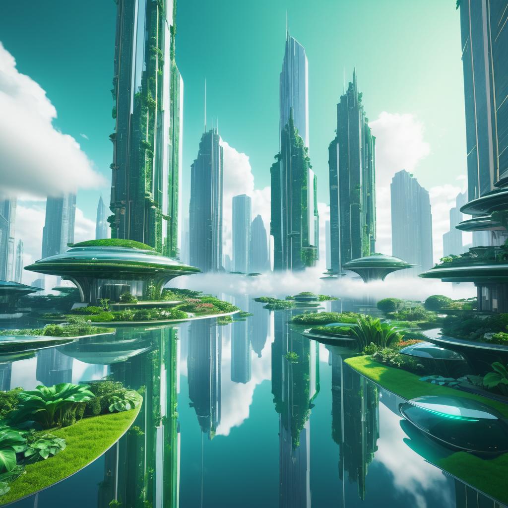 Floating City in Clouds: A Sci-Fi Dream