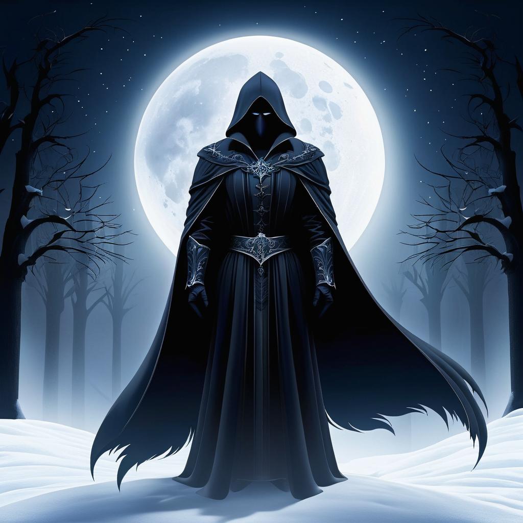 Gothic Phantom Under the Winter Moon