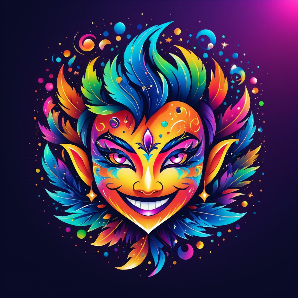 Vibrant Tattoo Logo with Mischievous Sprite