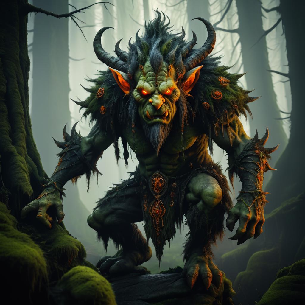 Grotesque Male Troll in Dark Fantasy Art