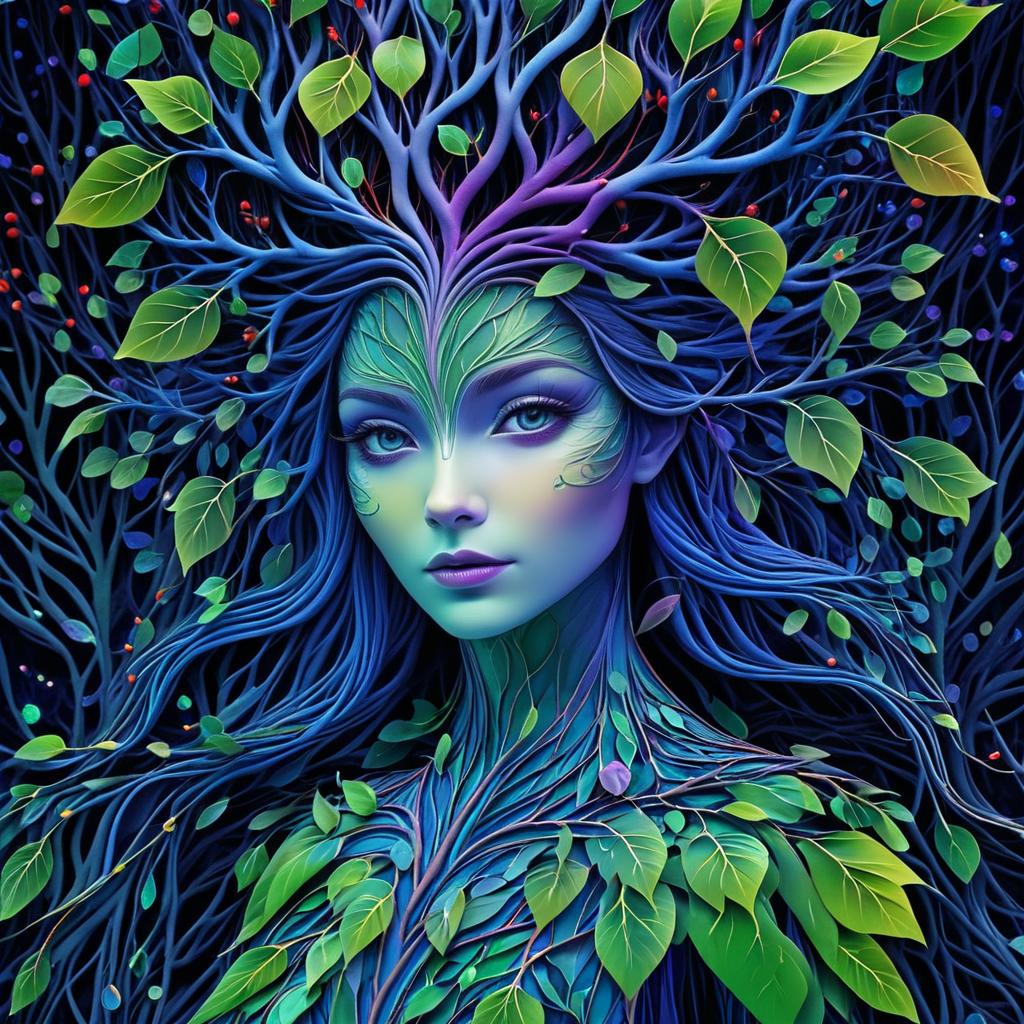 Enchanting Anthropomorphic Tree Lady Illustration