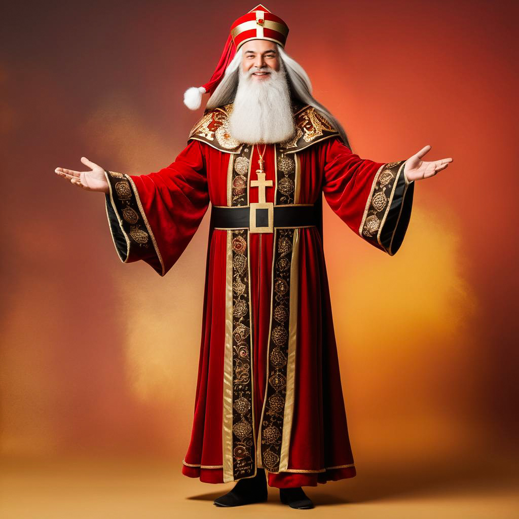 Joyful Community Leader in Sinterklaas Robes