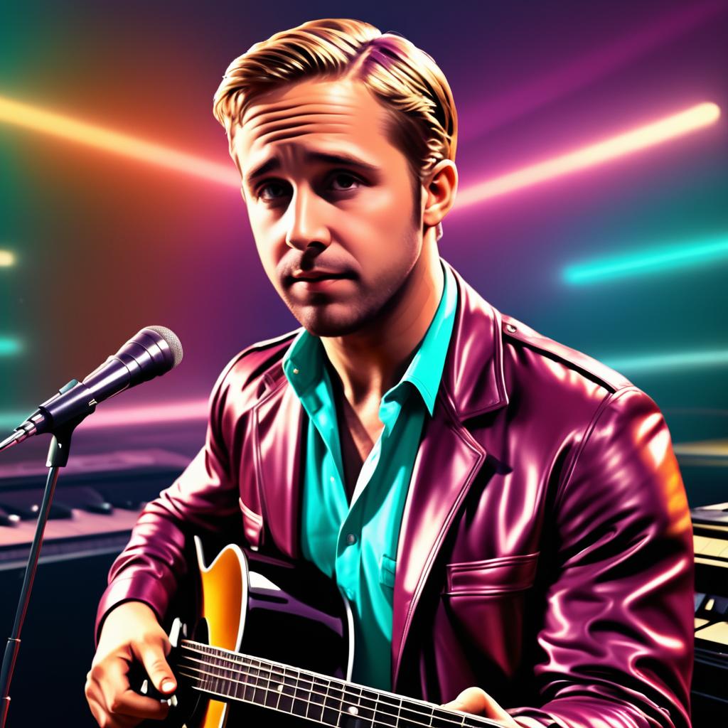 Ryan Gosling as Retro Musician in Art